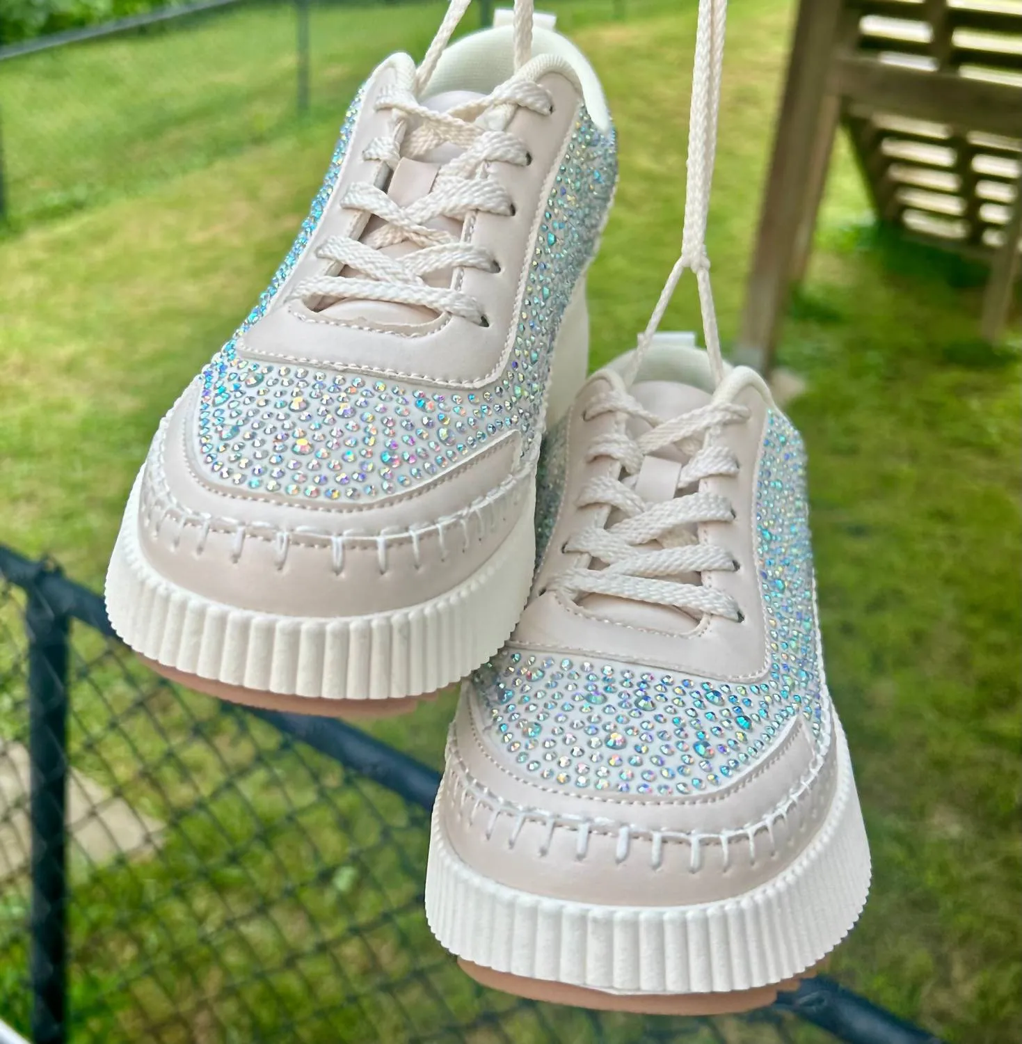 Women's Everyday Rhinestone Sneakers In White