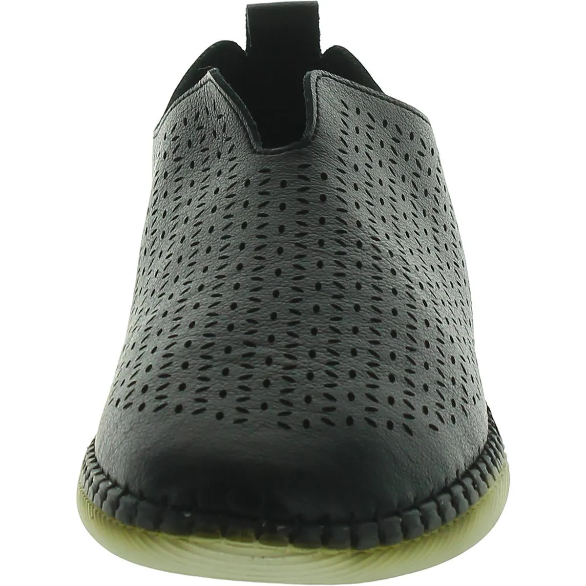 Womens Faux Leather Perforated Slip-On Sneakers