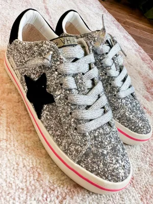 Women's Flair 6 Star Sneakers In Silver Glitter Multi