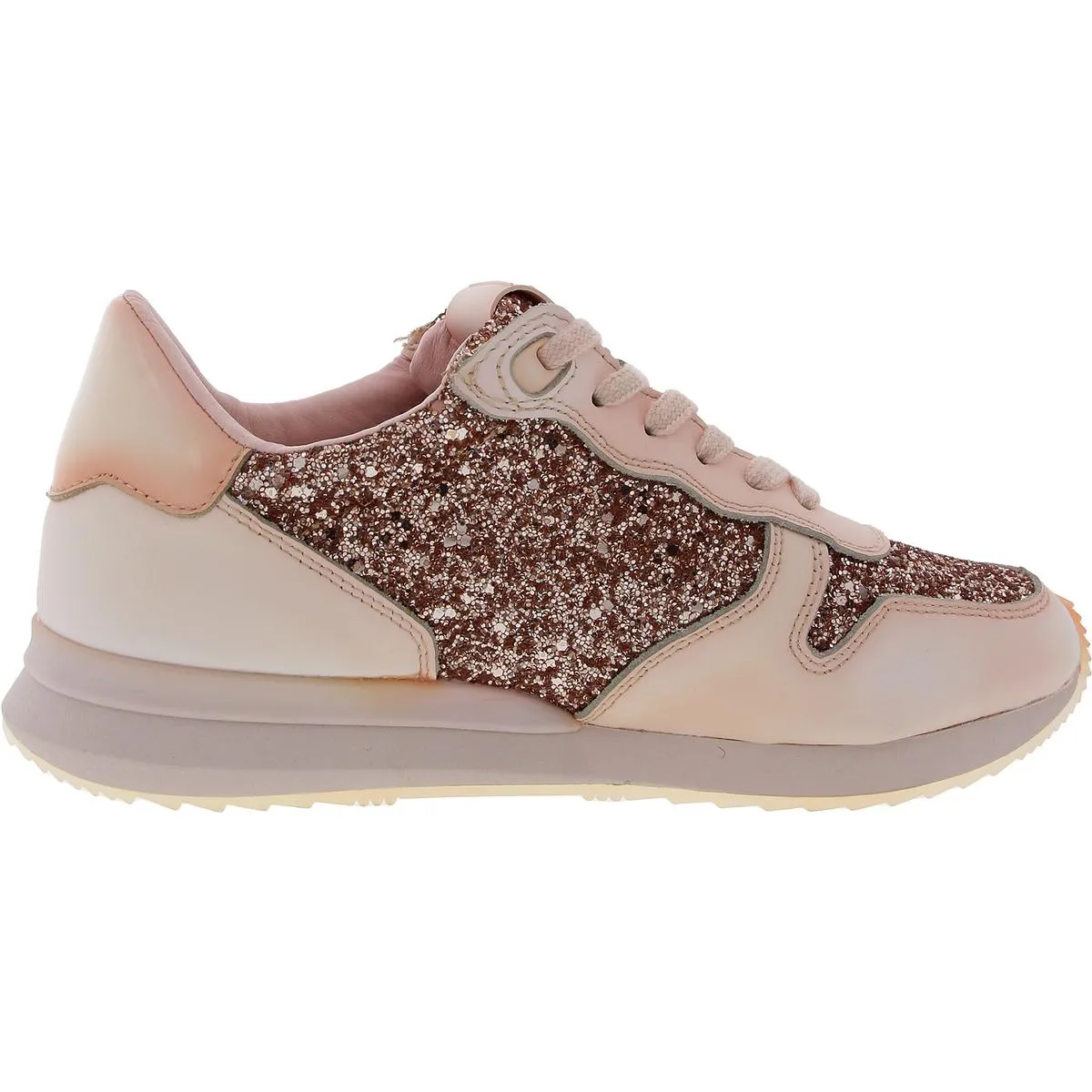 Womens Glitter Leather Casual And Fashion Sneakers