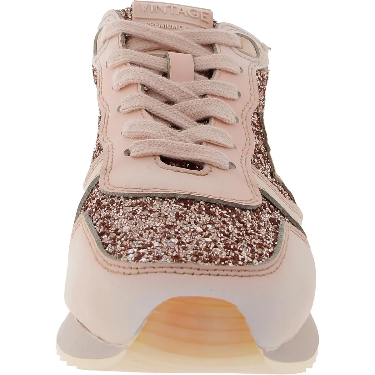 Womens Glitter Leather Casual And Fashion Sneakers