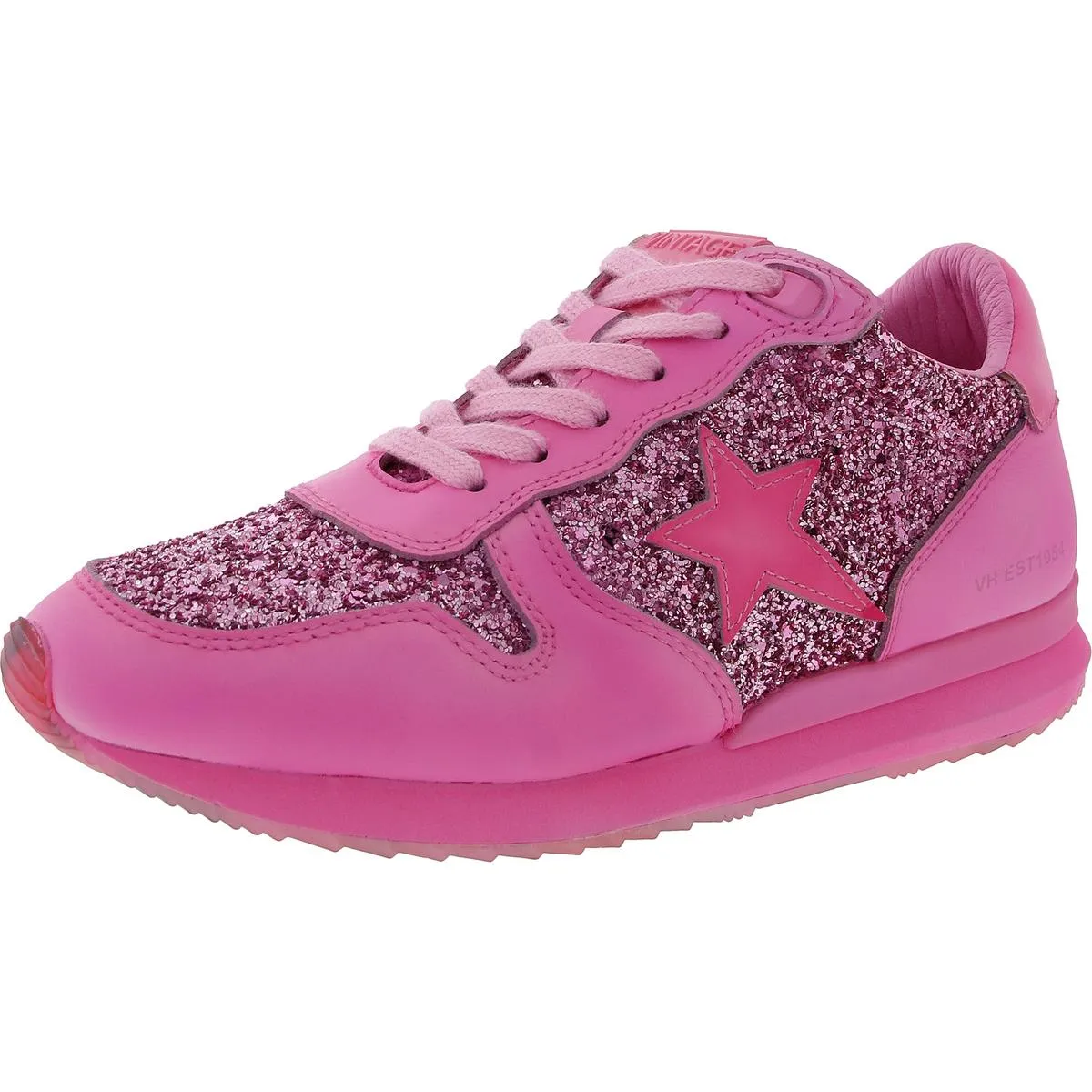 Womens Glitter Leather Casual And Fashion Sneakers