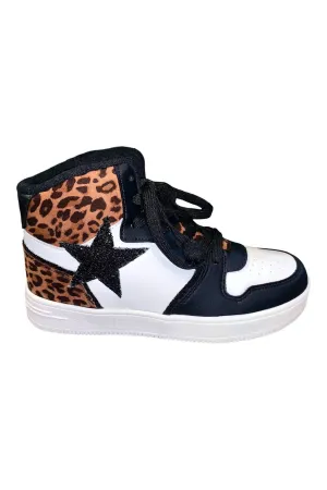 Women's Glitter Star Hightop Sneakers In Black Multi
