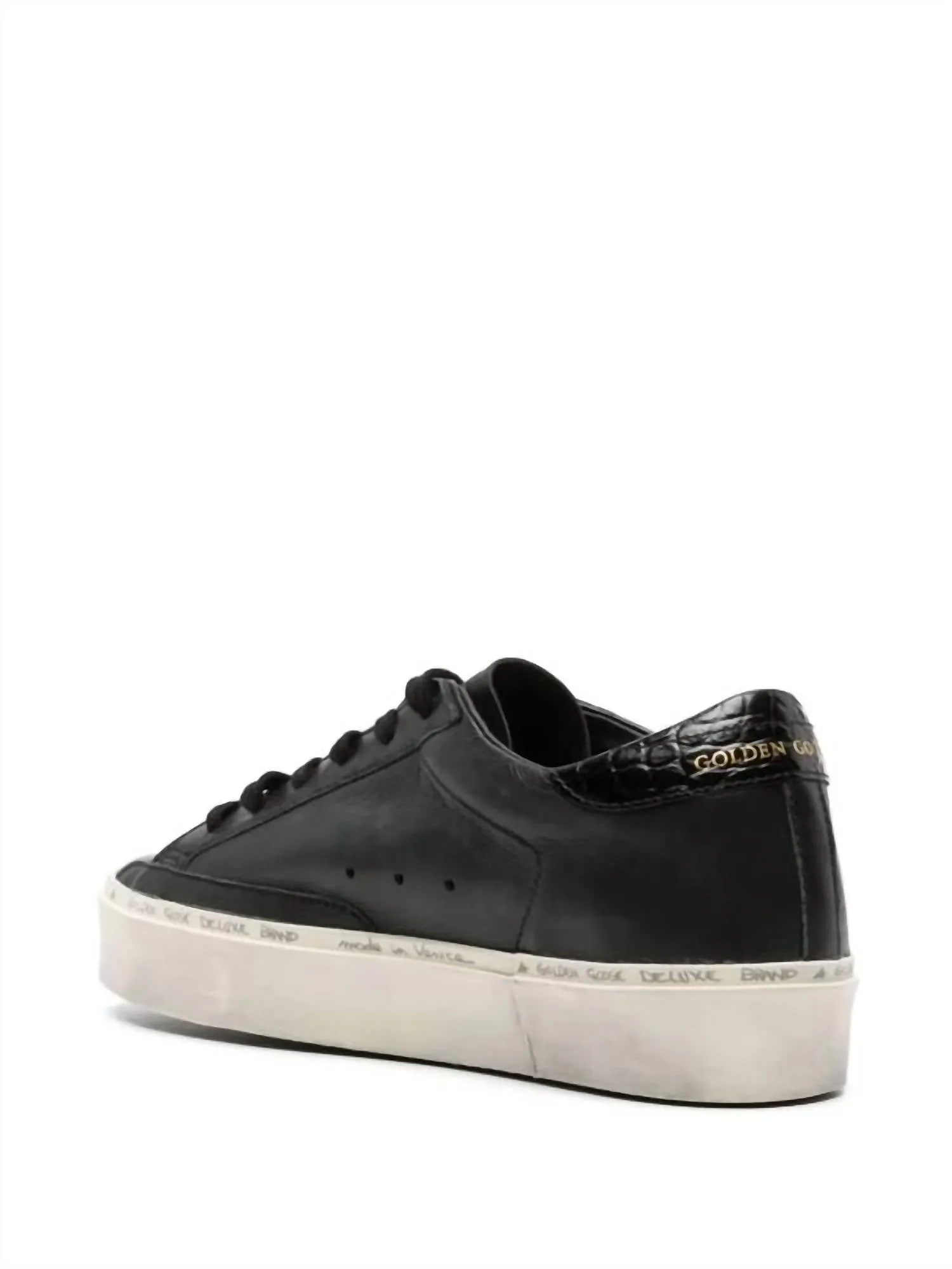 Women's Hi Star Sneakers In Cocco Printed Leather Heel, Black