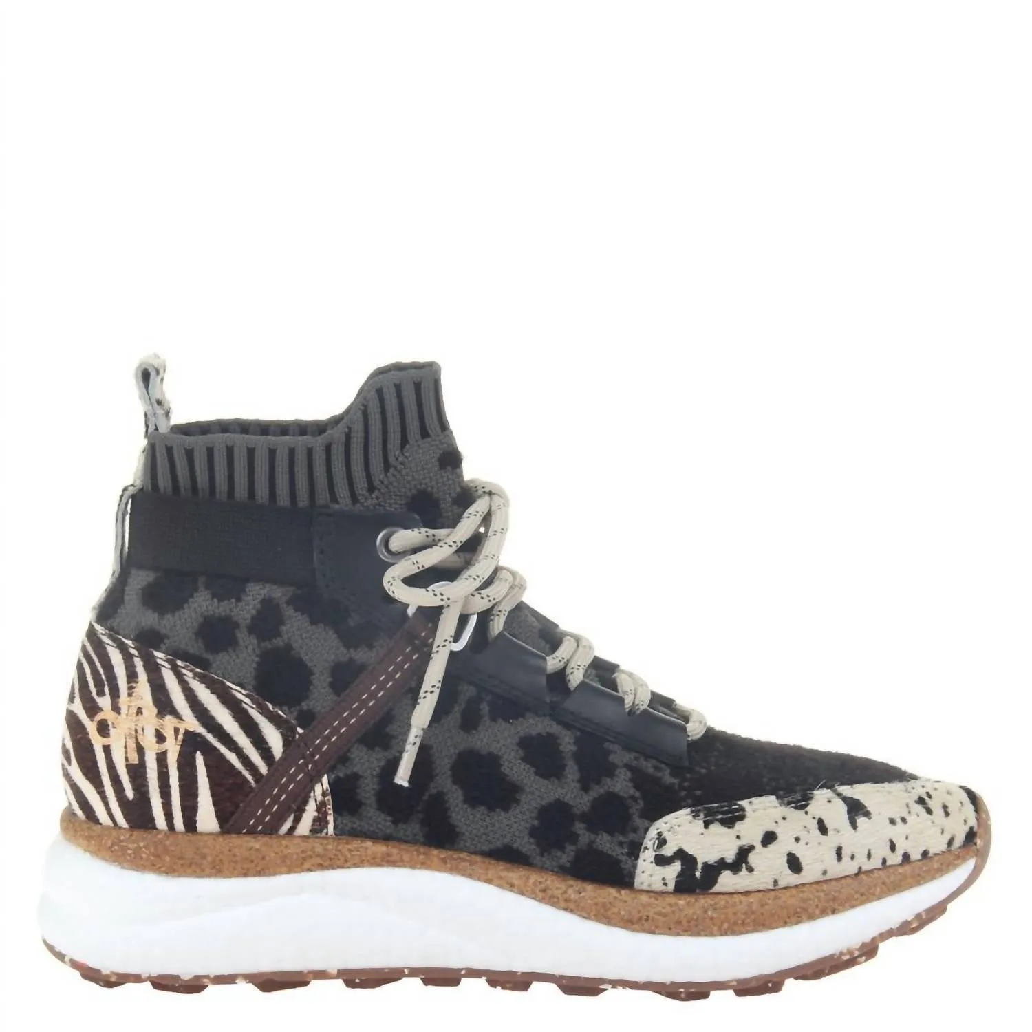 Women's Hybrid In Animal Print High Top Sneakers