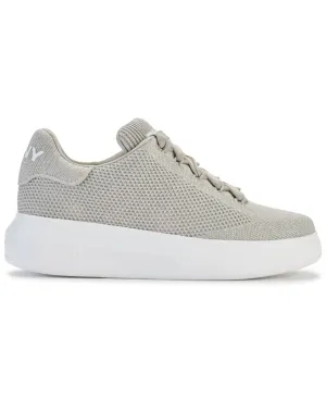 Women's Jewel Knit Lace Up Sneaker In Stone Grey/silver