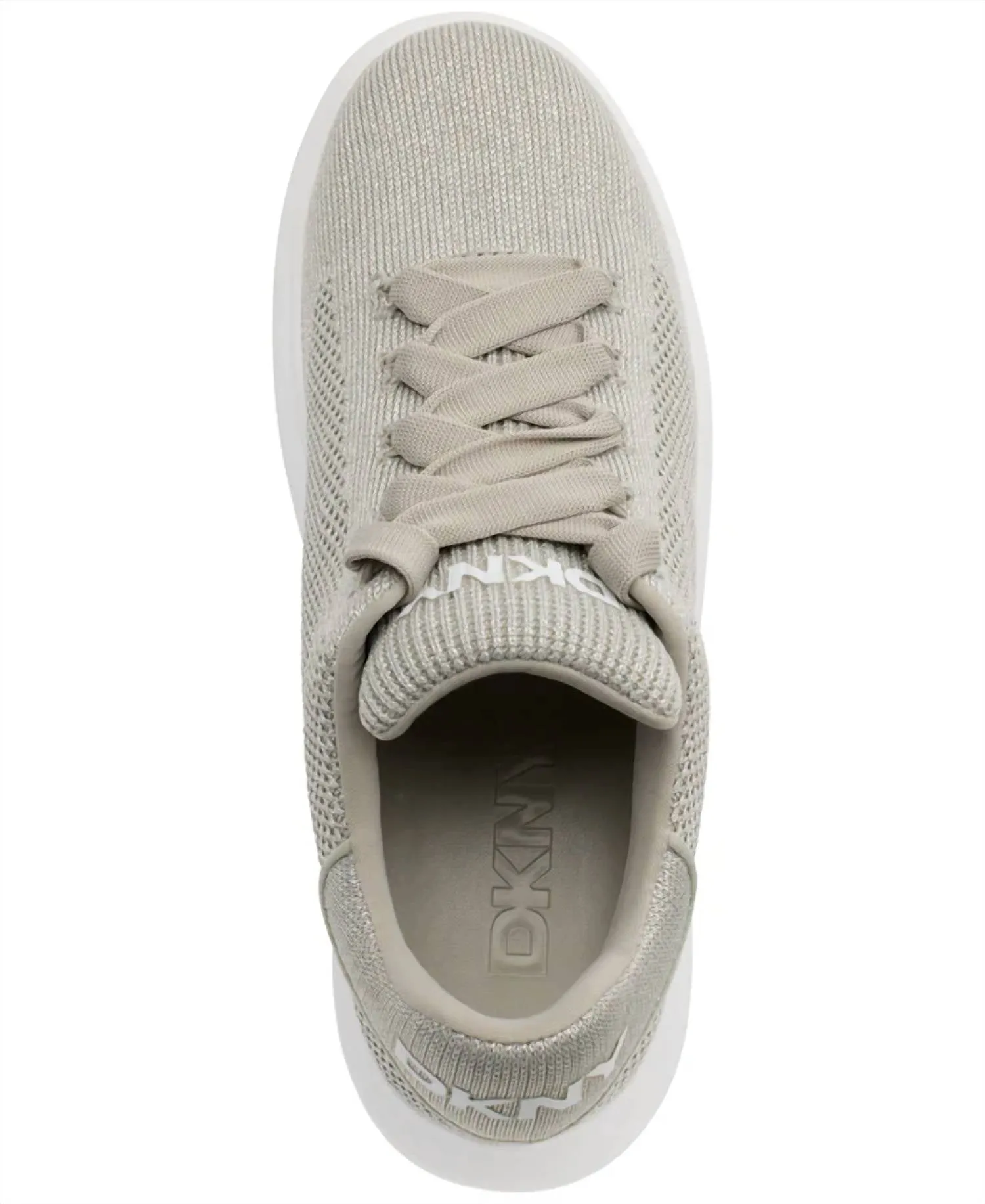 Women's Jewel Knit Lace Up Sneaker In Stone Grey/silver