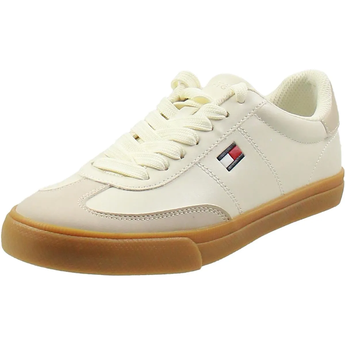 Womens Lace-Up Faux Leather Casual And Fashion Sneakers