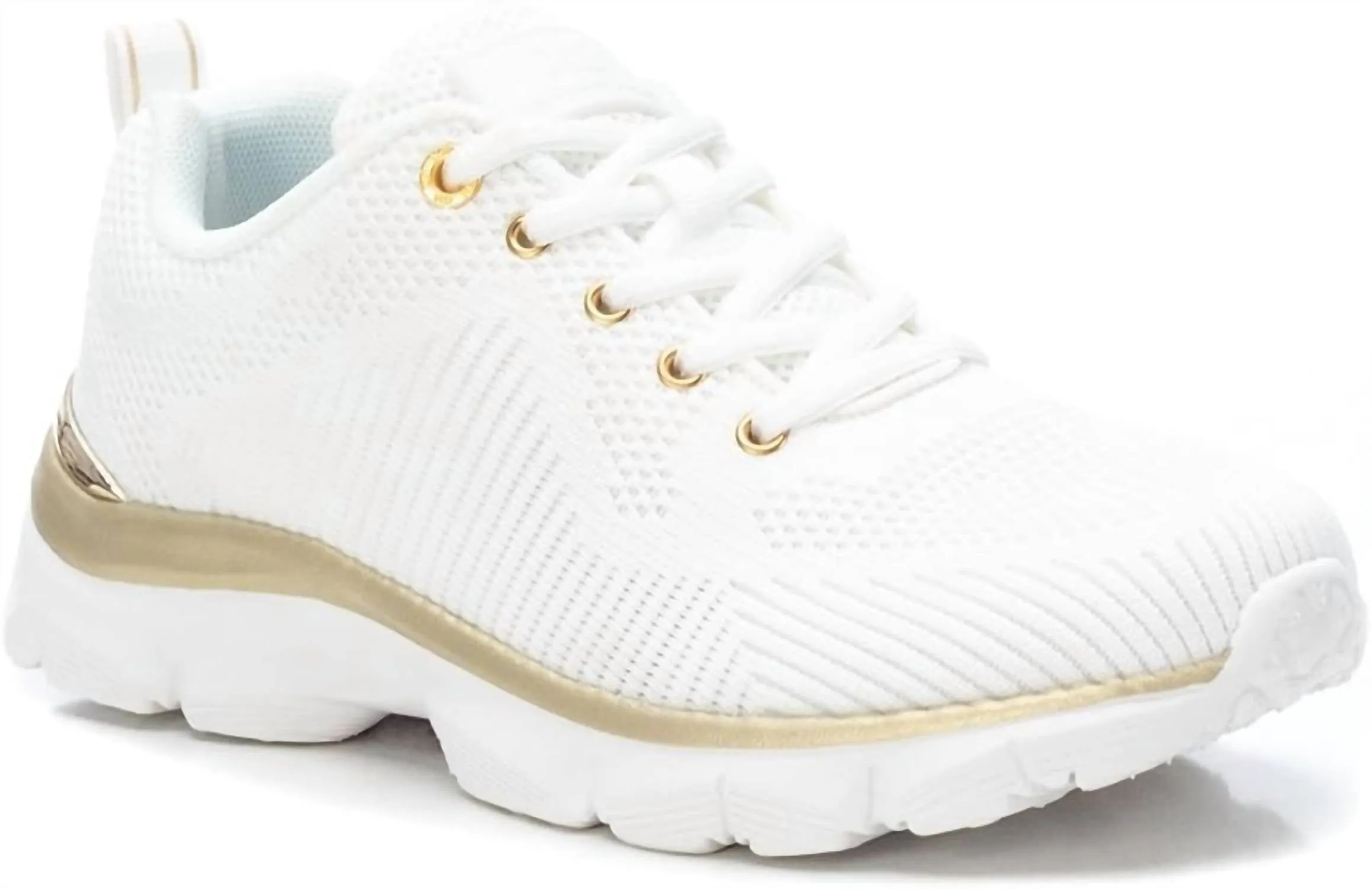 Women's Lace-Up Sneakers In White