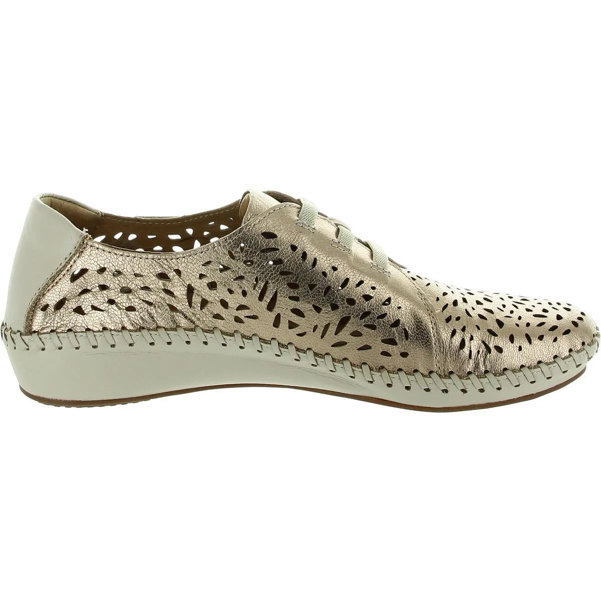 Womens Laser Cut Metallic Casual And Fashion Sneakers