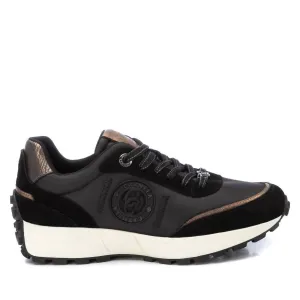 Women's Leather Casual Sneakers In Black