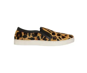 Women's Leather Leopard Hair On Hide Slip On Sneakers In Brown