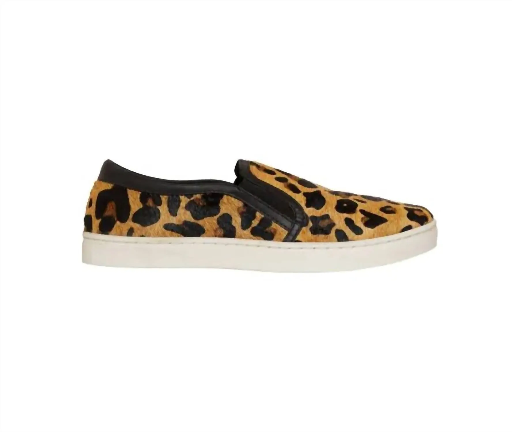 Women's Leather Leopard Hair On Hide Slip On Sneakers In Brown