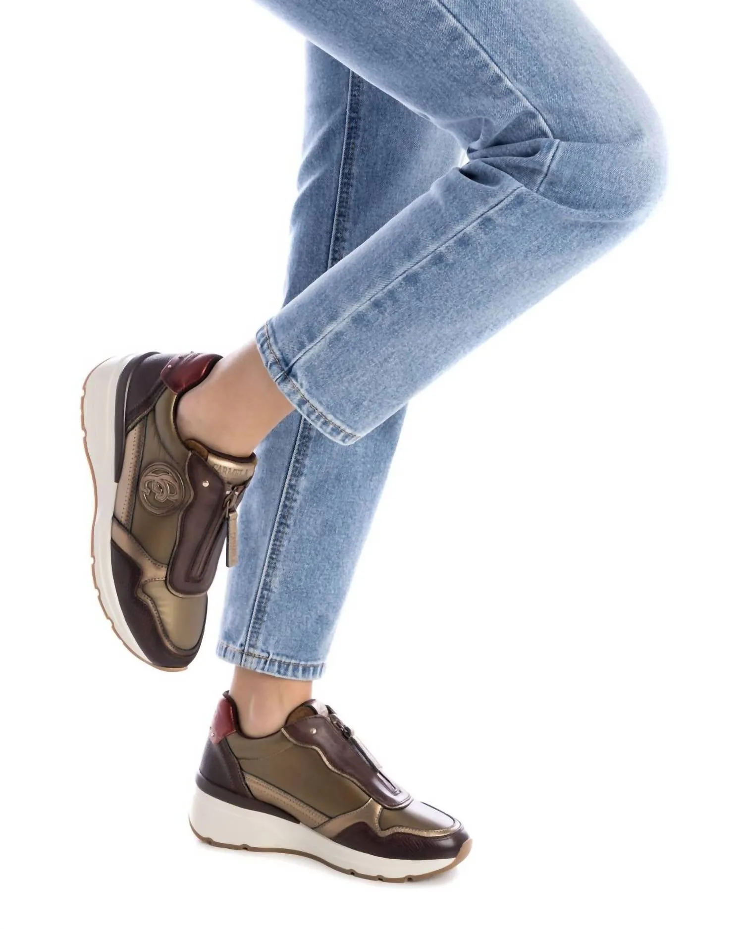 Women's Leather Sneakers In Brown