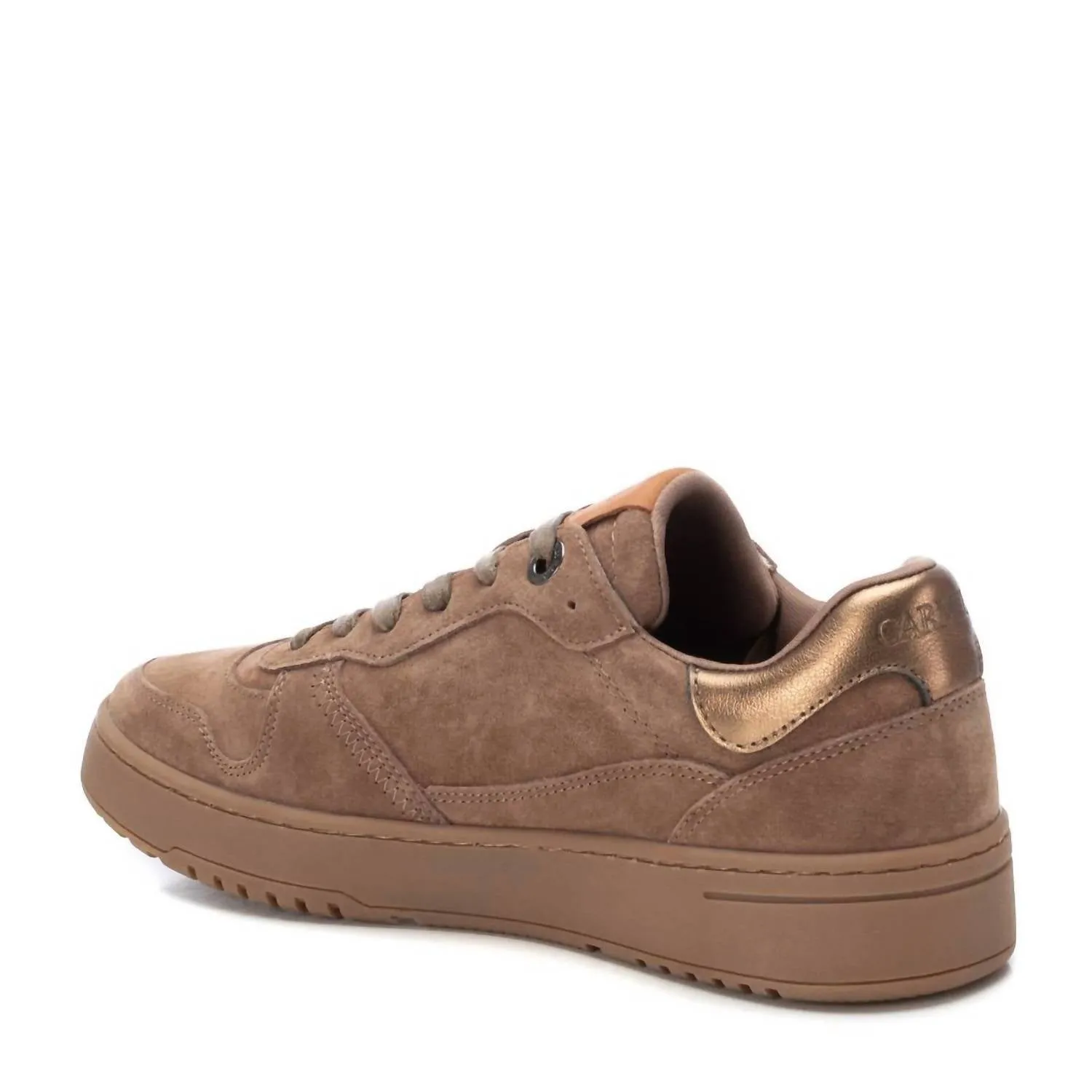 Women's Leather Sneakers In Taupe