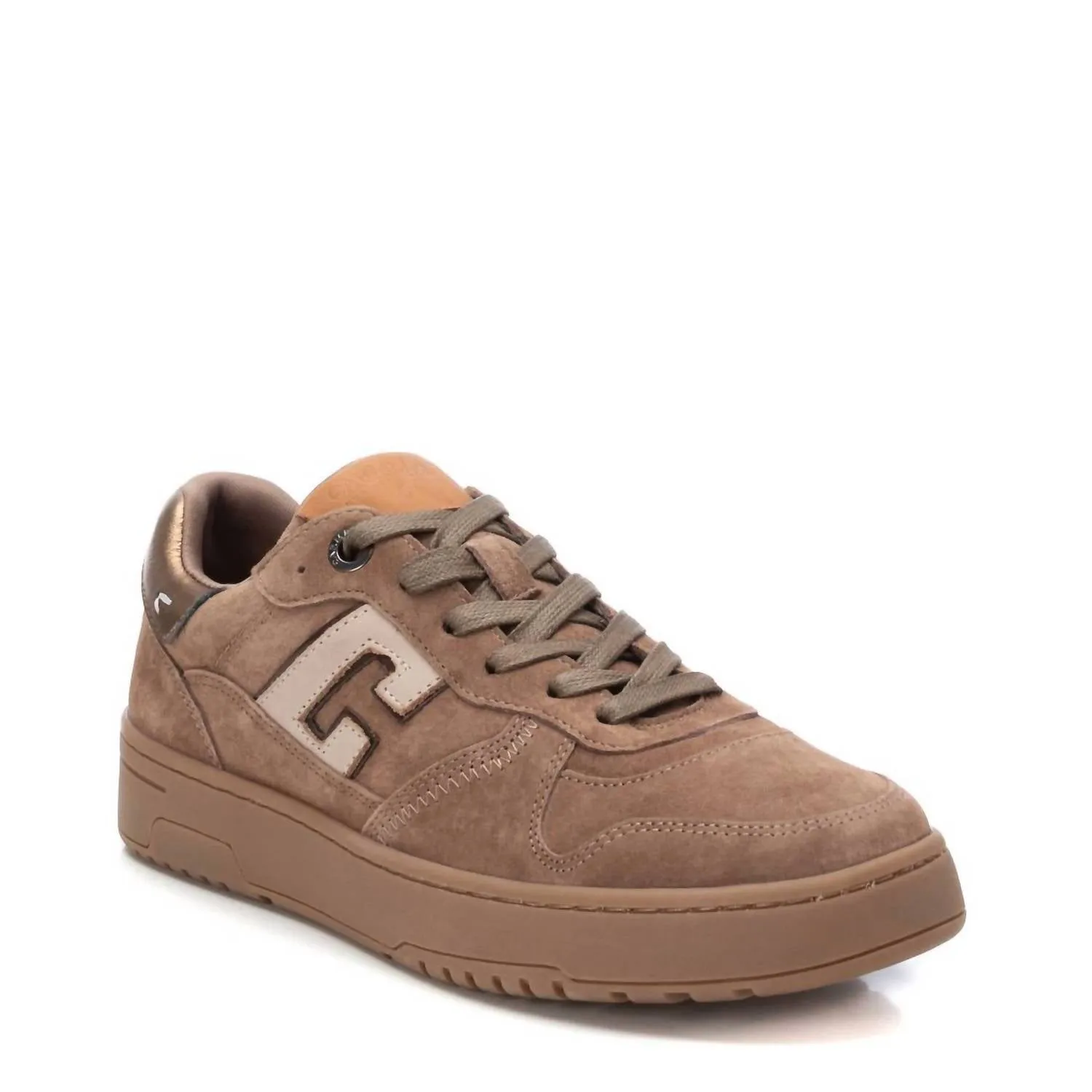 Women's Leather Sneakers In Taupe