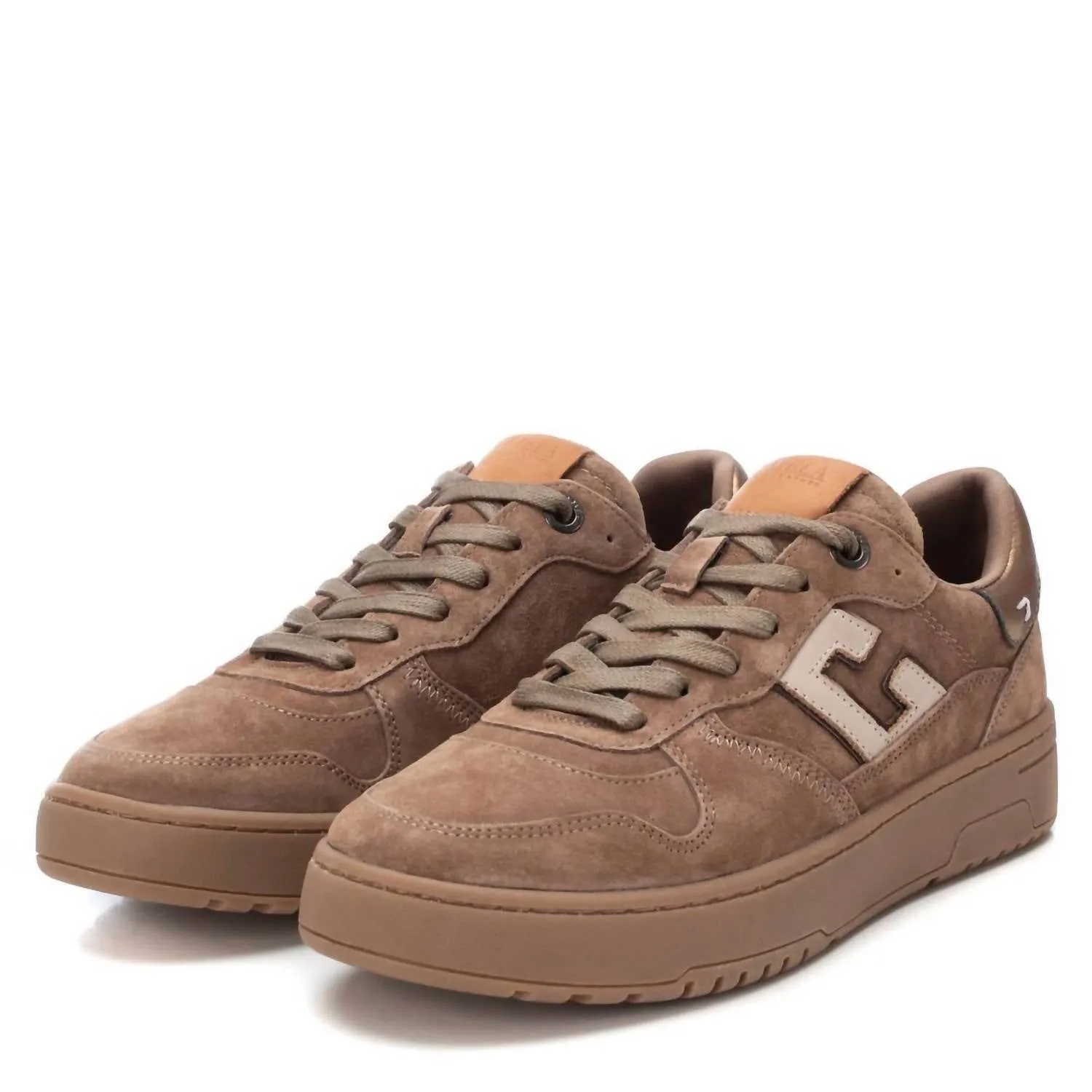 Women's Leather Sneakers In Taupe