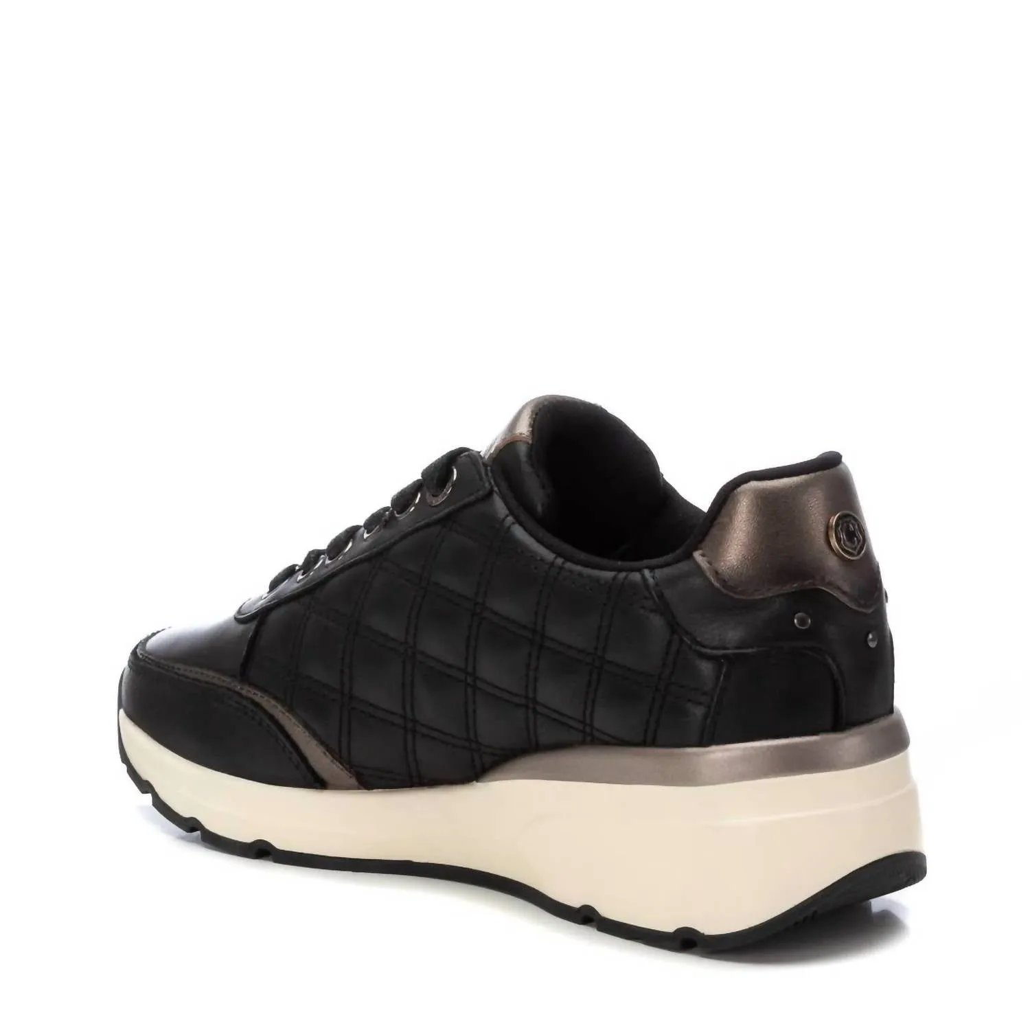 Women's Leather Trainer Sneakers In Black