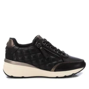 Women's Leather Trainer Sneakers In Black