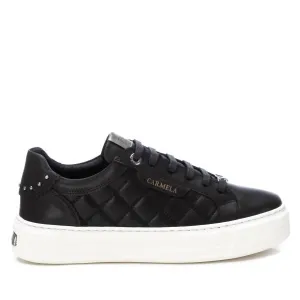 Women's Leather Trainer Sneakers In Black