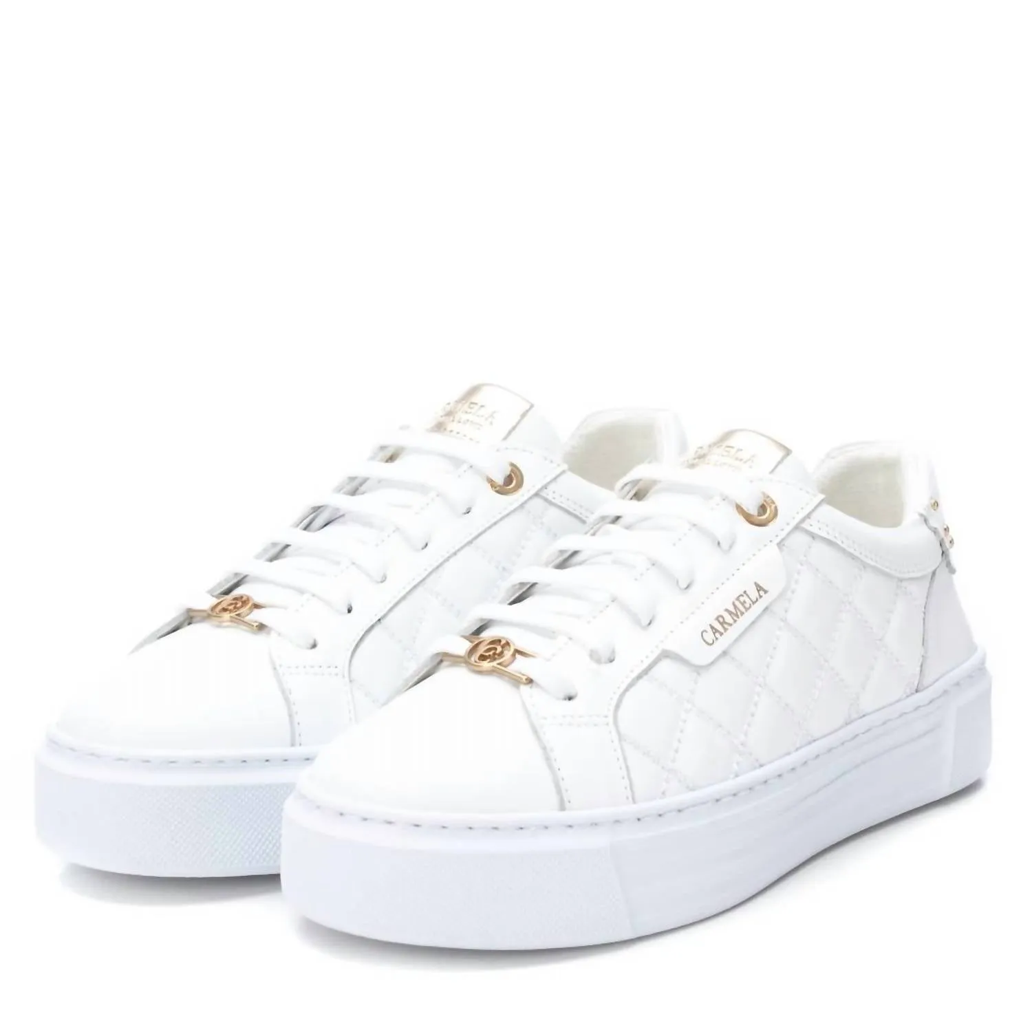 Women's Leather Trainer Sneakers In White