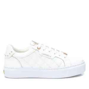 Women's Leather Trainer Sneakers In White
