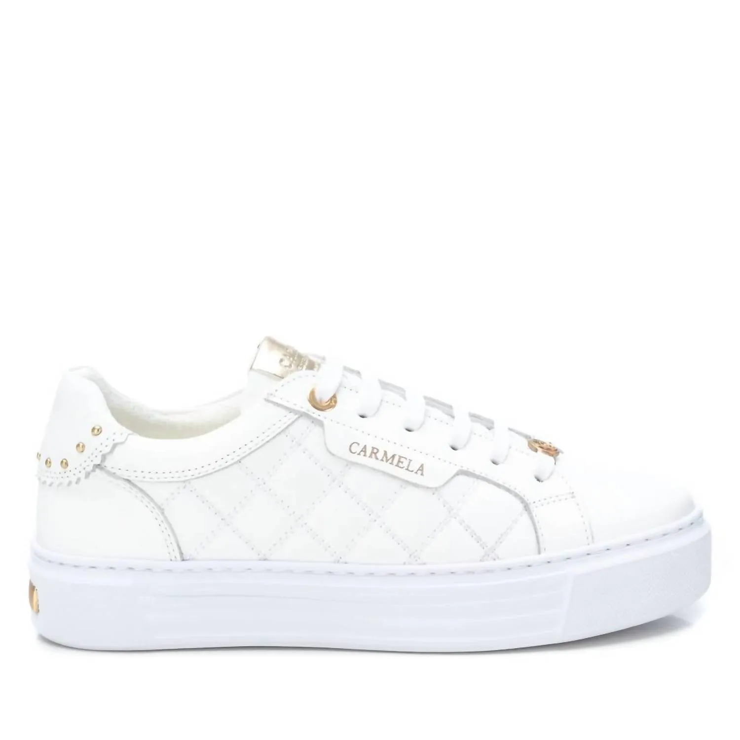 Women's Leather Trainer Sneakers In White