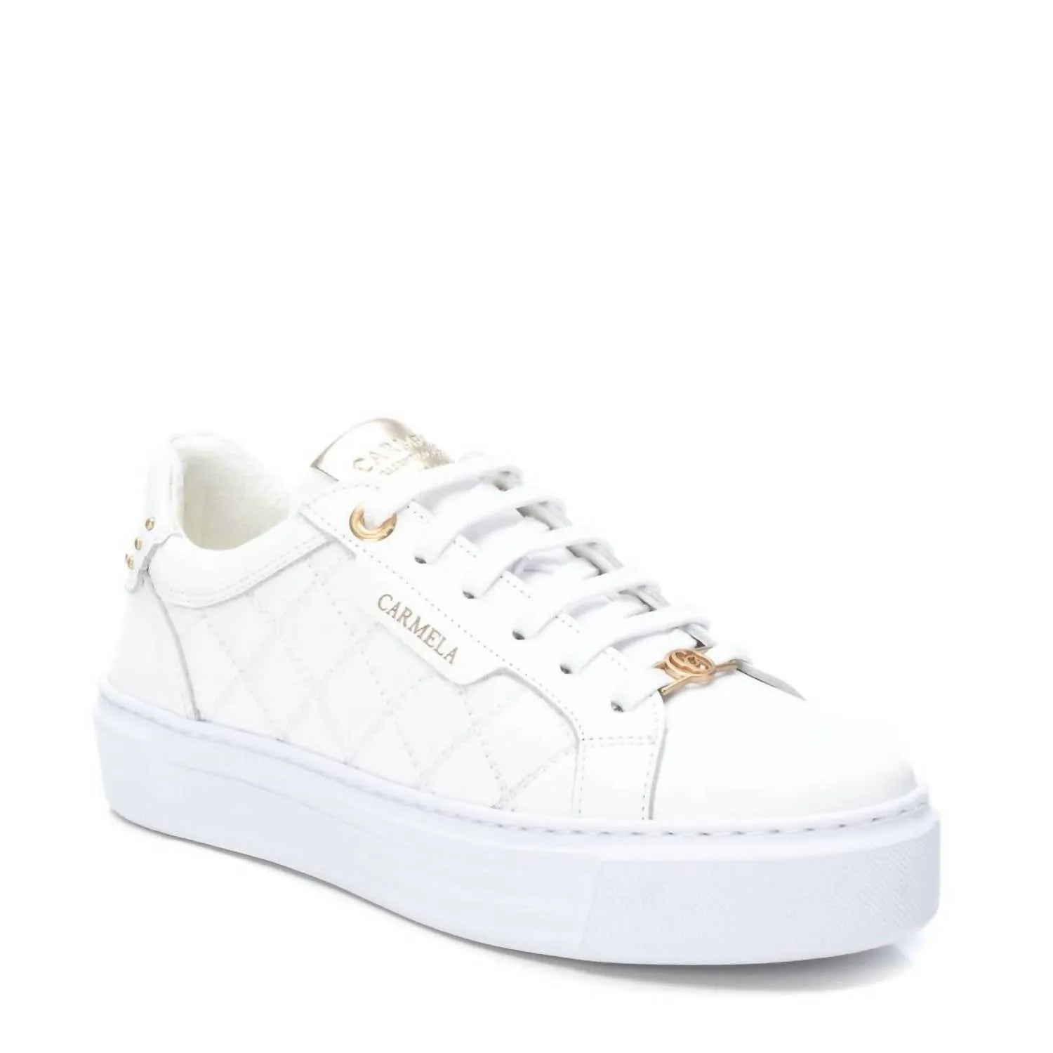 Women's Leather Trainer Sneakers In White