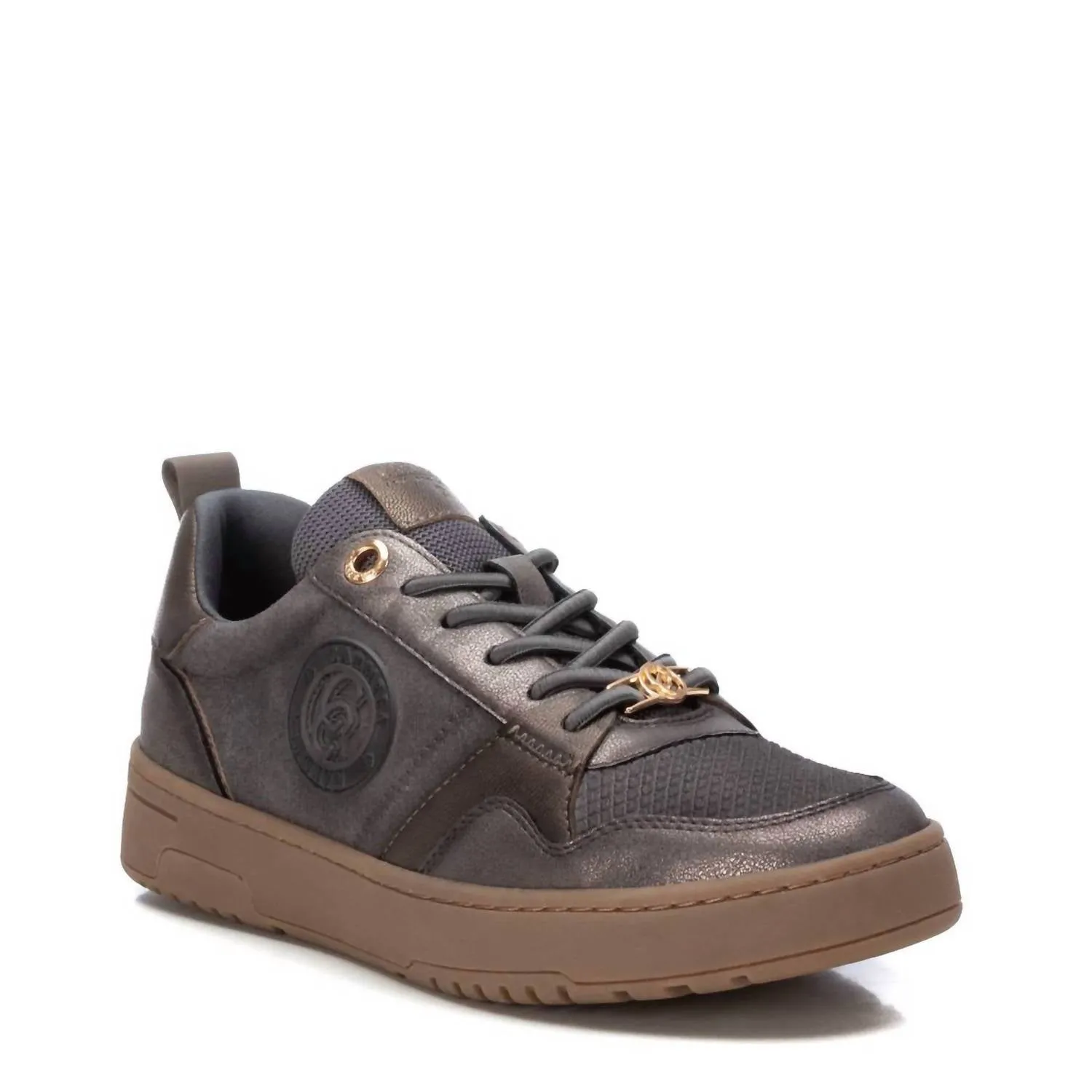 Women's Leather Trainers Sneakers In Grey