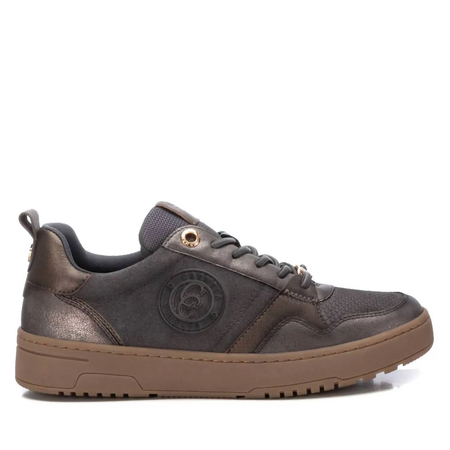 Women's Leather Trainers Sneakers In Grey