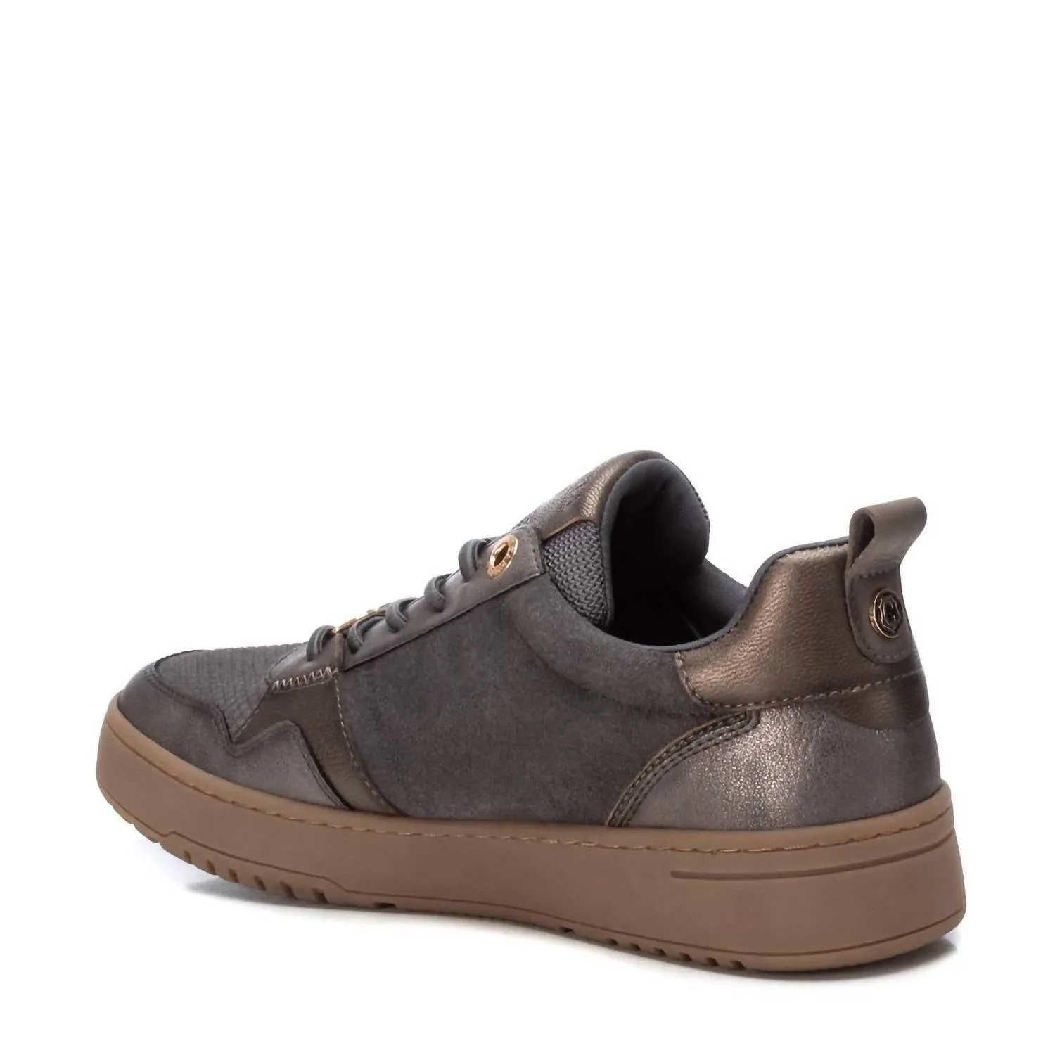 Women's Leather Trainers Sneakers In Grey
