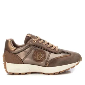 Women's Leather Trainers Sneakers In Taupe