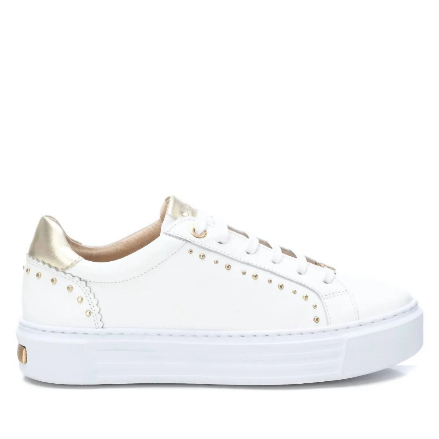 Women's Leather Trainers Sneakers In White