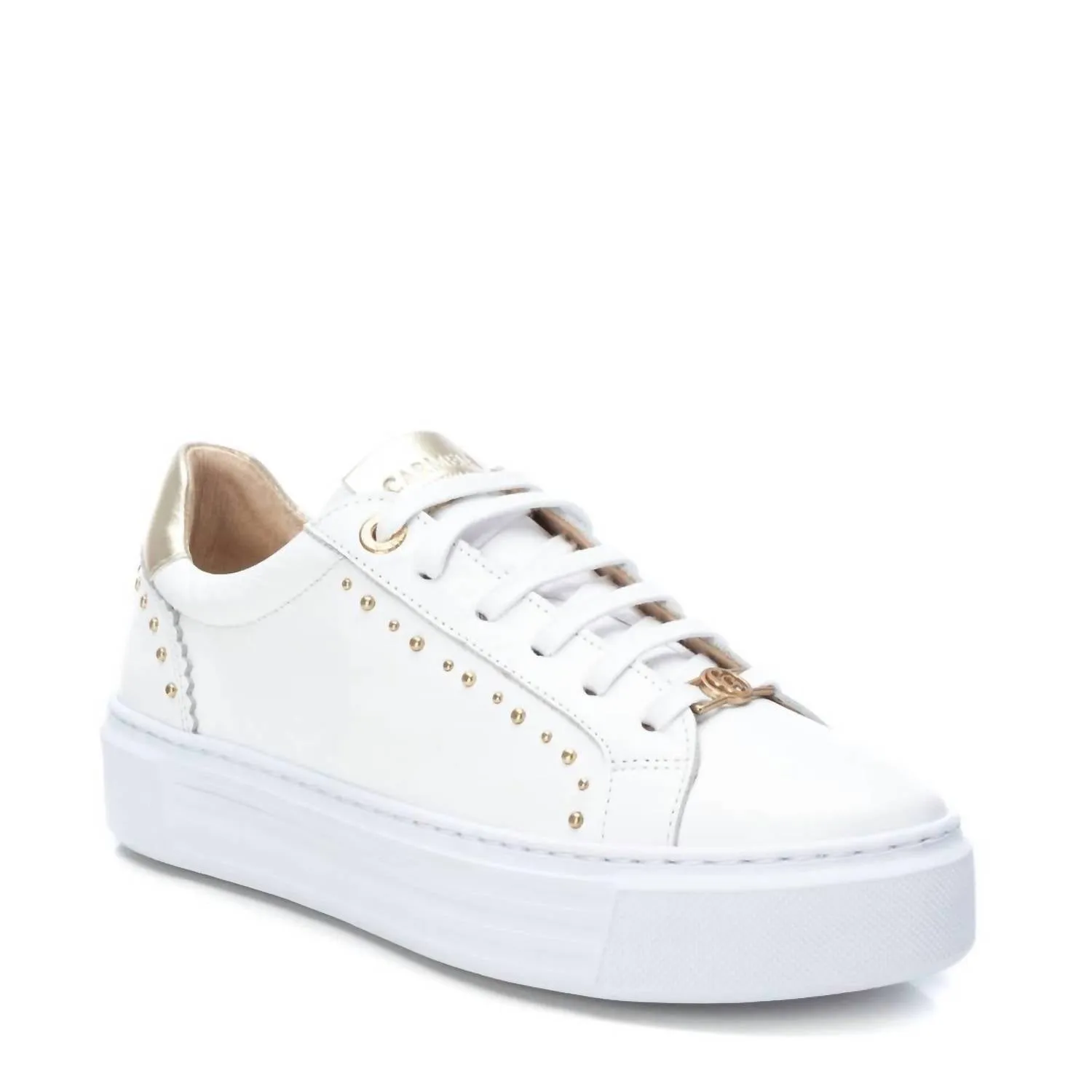 Women's Leather Trainers Sneakers In White