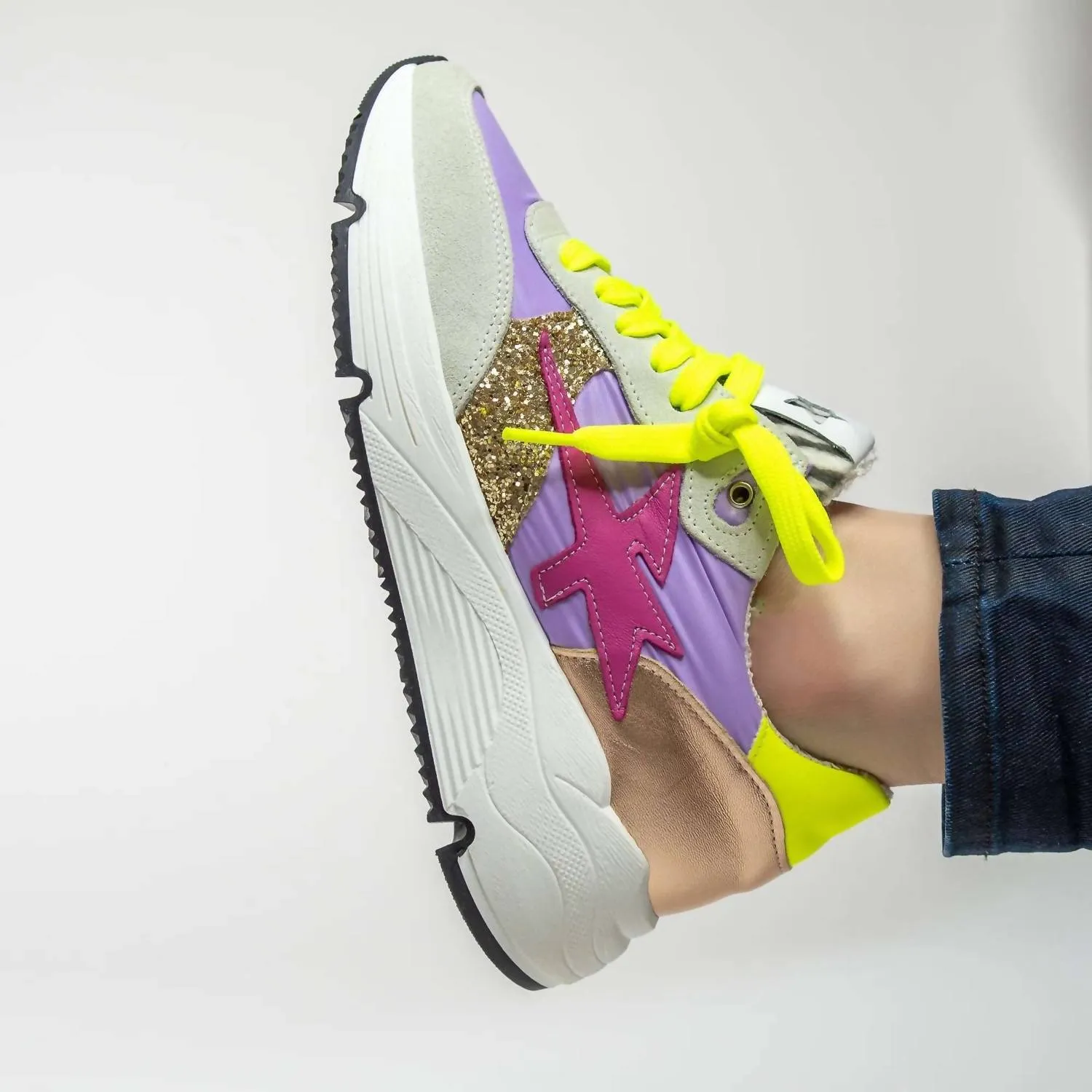 Women's Lightning Strikes Leather Sneakers In Lilac Purple Multi