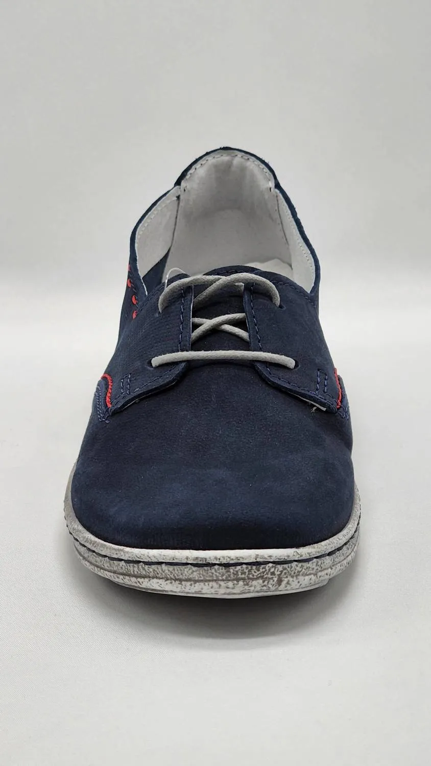 Women's Lightweight Leather Low-Top Shoes In Navy