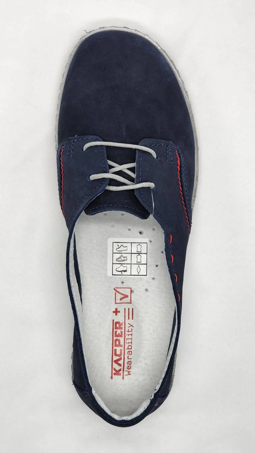 Women's Lightweight Leather Low-Top Shoes In Navy
