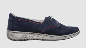Women's Lightweight Leather Low-Top Shoes In Navy