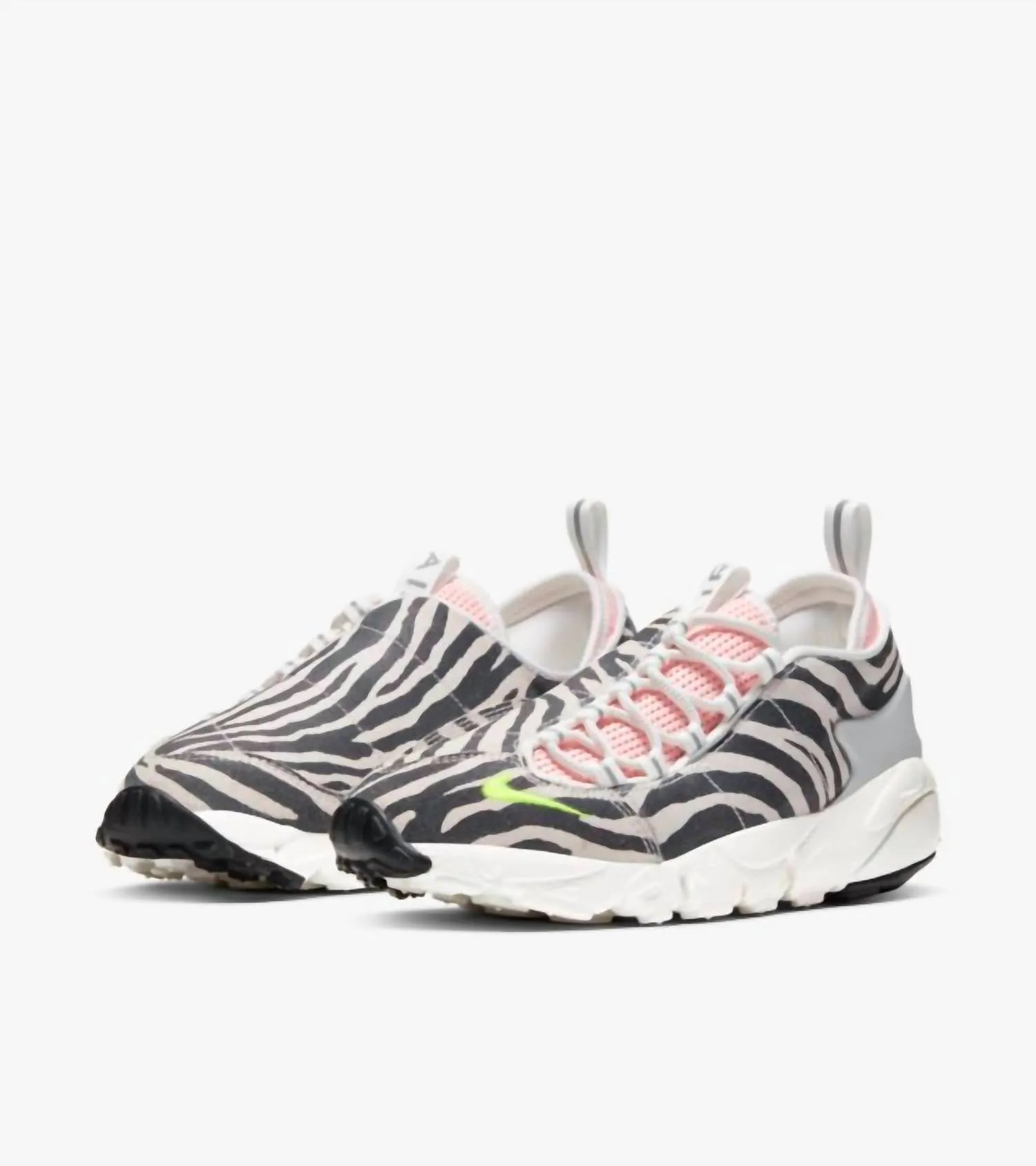 Women's Olivia Kim Air Footscape Shoes In Summit White/volt/bleached Coral/black