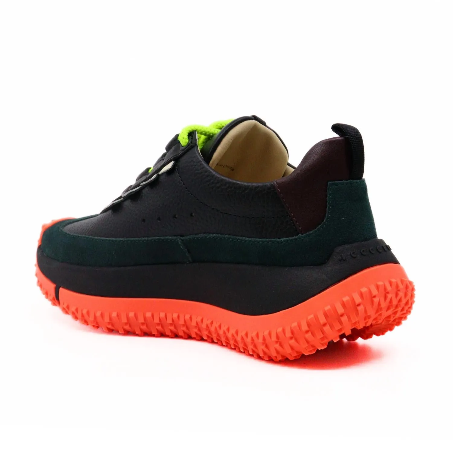 Women's Onyx Tumbled Leather In Black Petrol Green And Orange