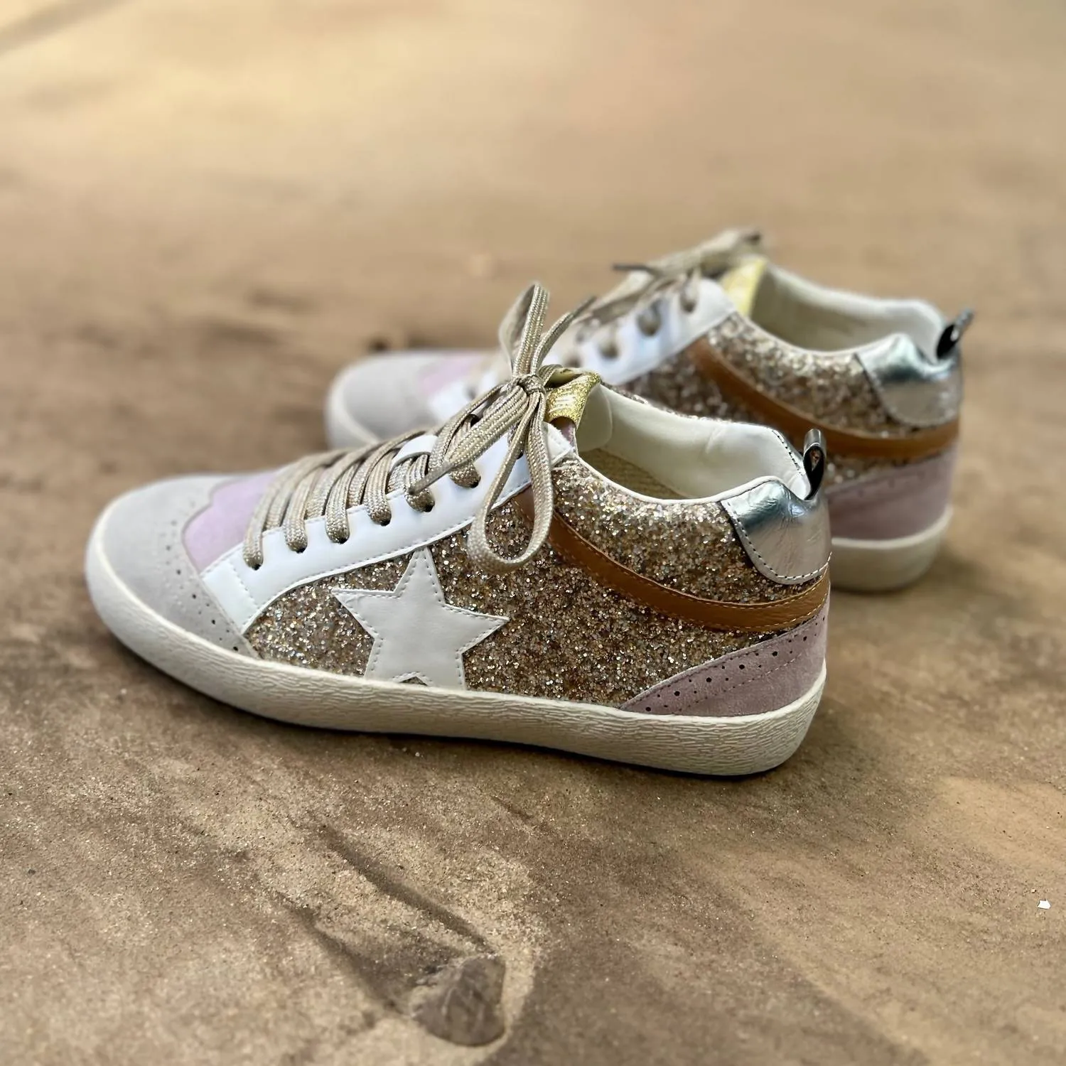 Women's Oxford Sneakers* In Lilacs & Gold