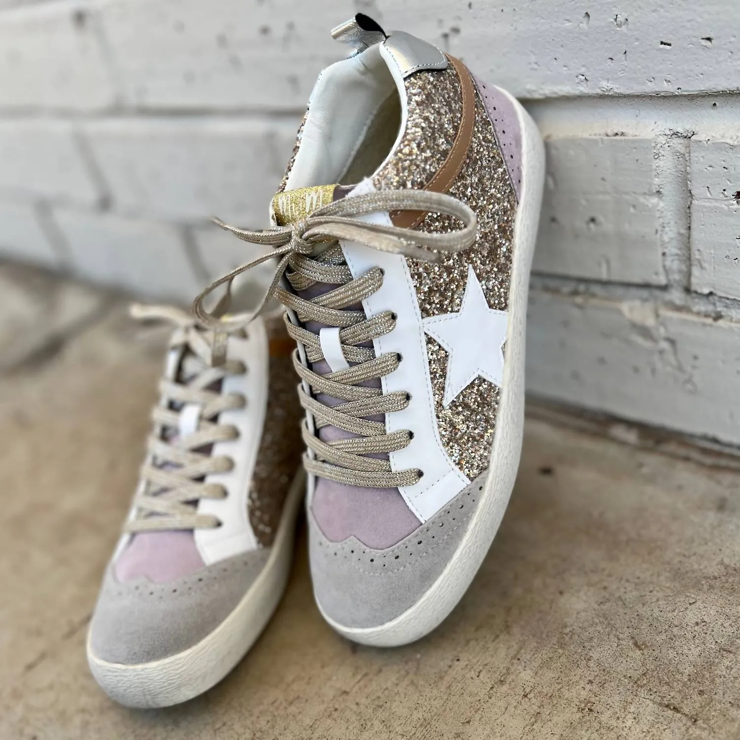 Women's Oxford Sneakers* In Lilacs & Gold