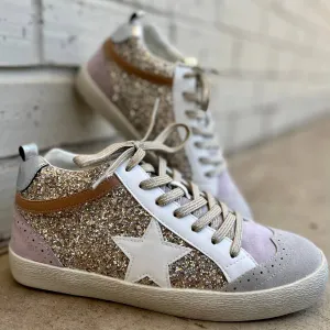 Women's Oxford Sneakers* In Lilacs & Gold