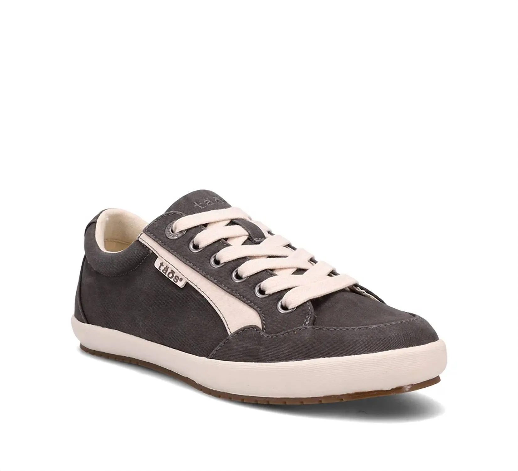 Women's Shooting Star Graphite Beige Distressed Sneaker - Medium Width