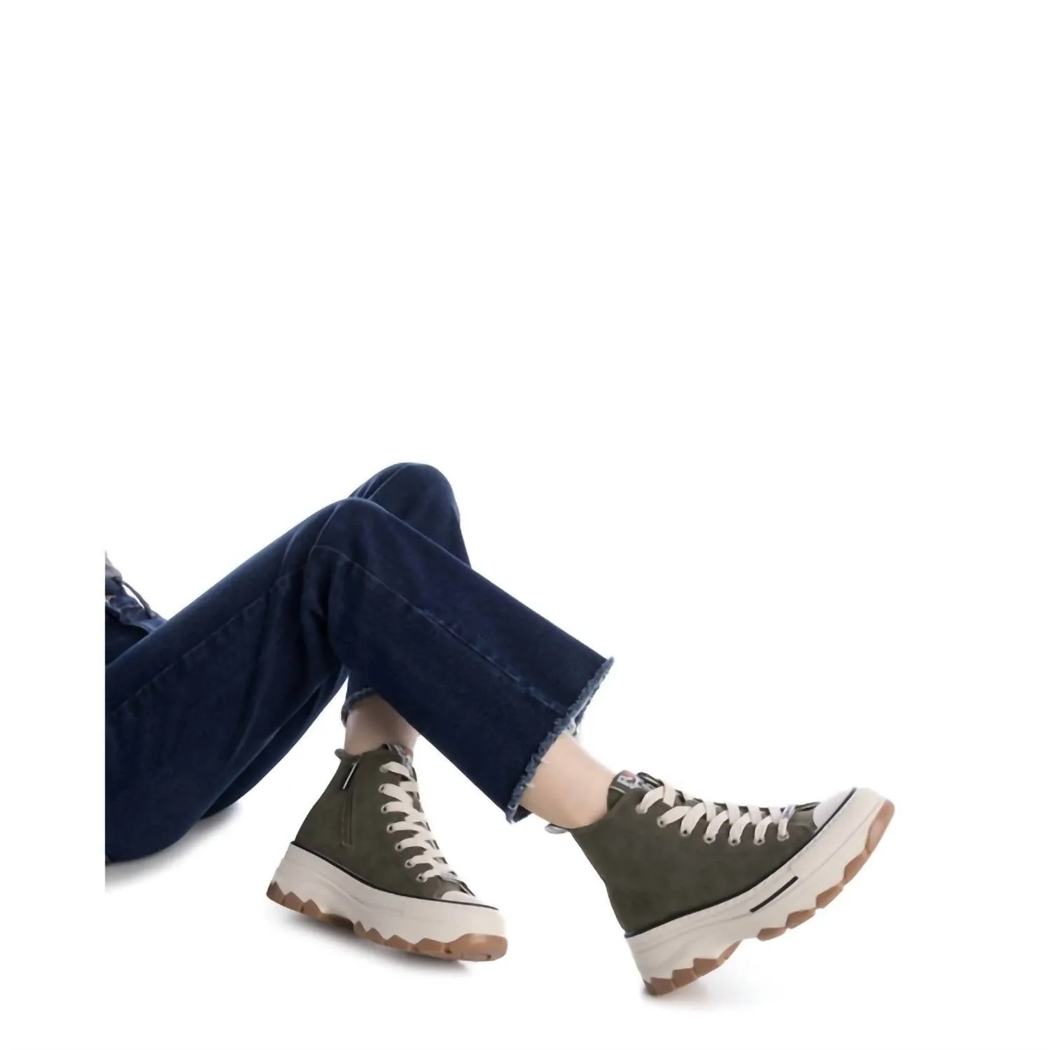 Women's Sneaker Booties In Kakhi