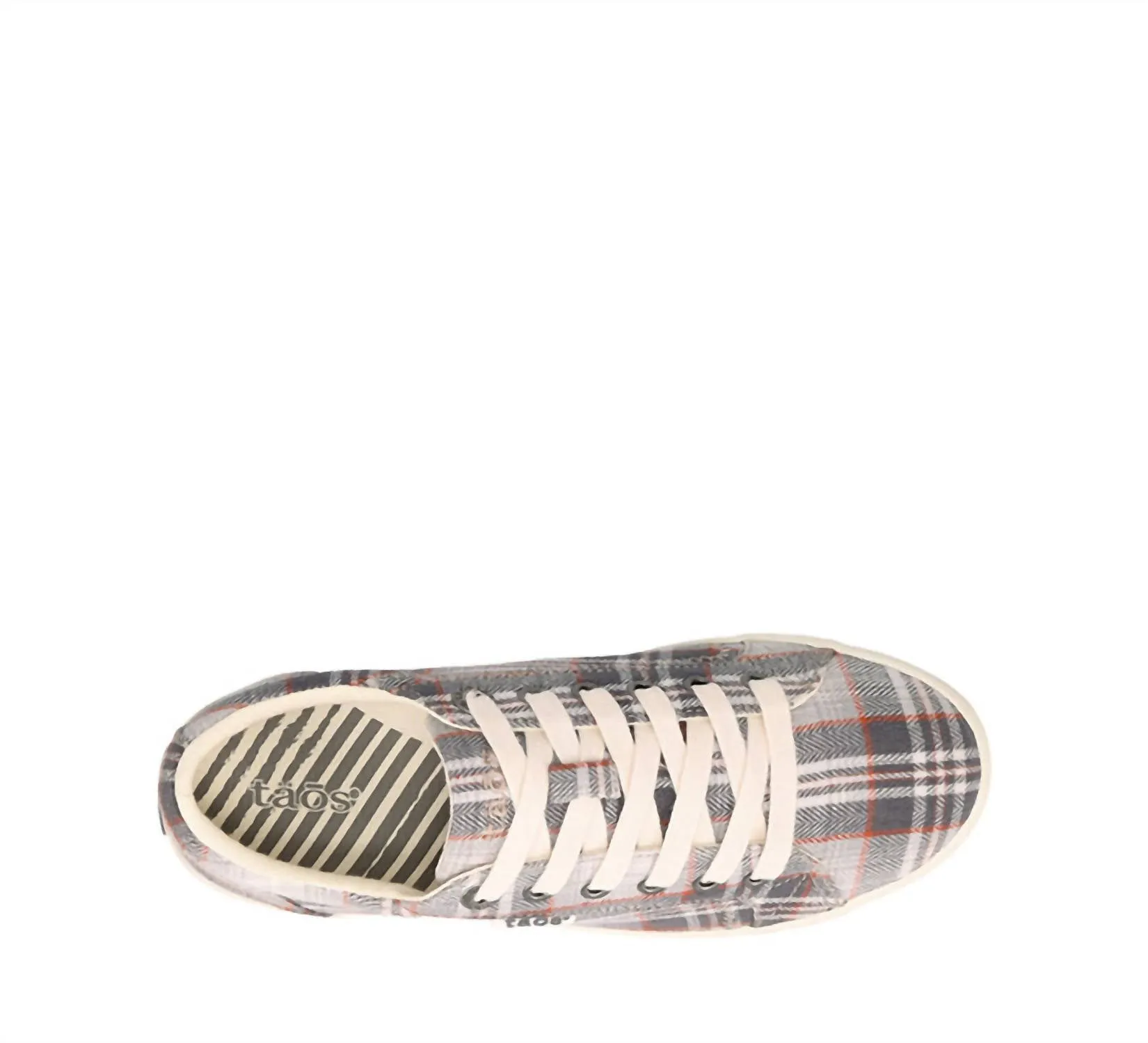 Women's Star Sneakers - Medium Width In Grey Plaid