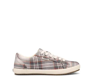 Women's Star Sneakers - Medium Width In Grey Plaid