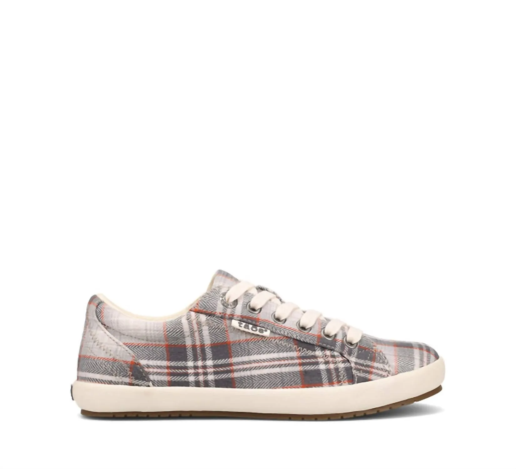 Women's Star Sneakers - Medium Width In Grey Plaid