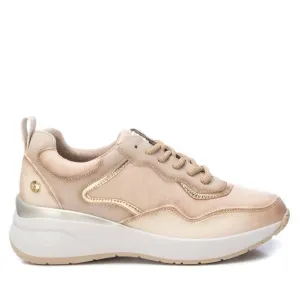 Women's Suede Metallic Sneakers In Beige