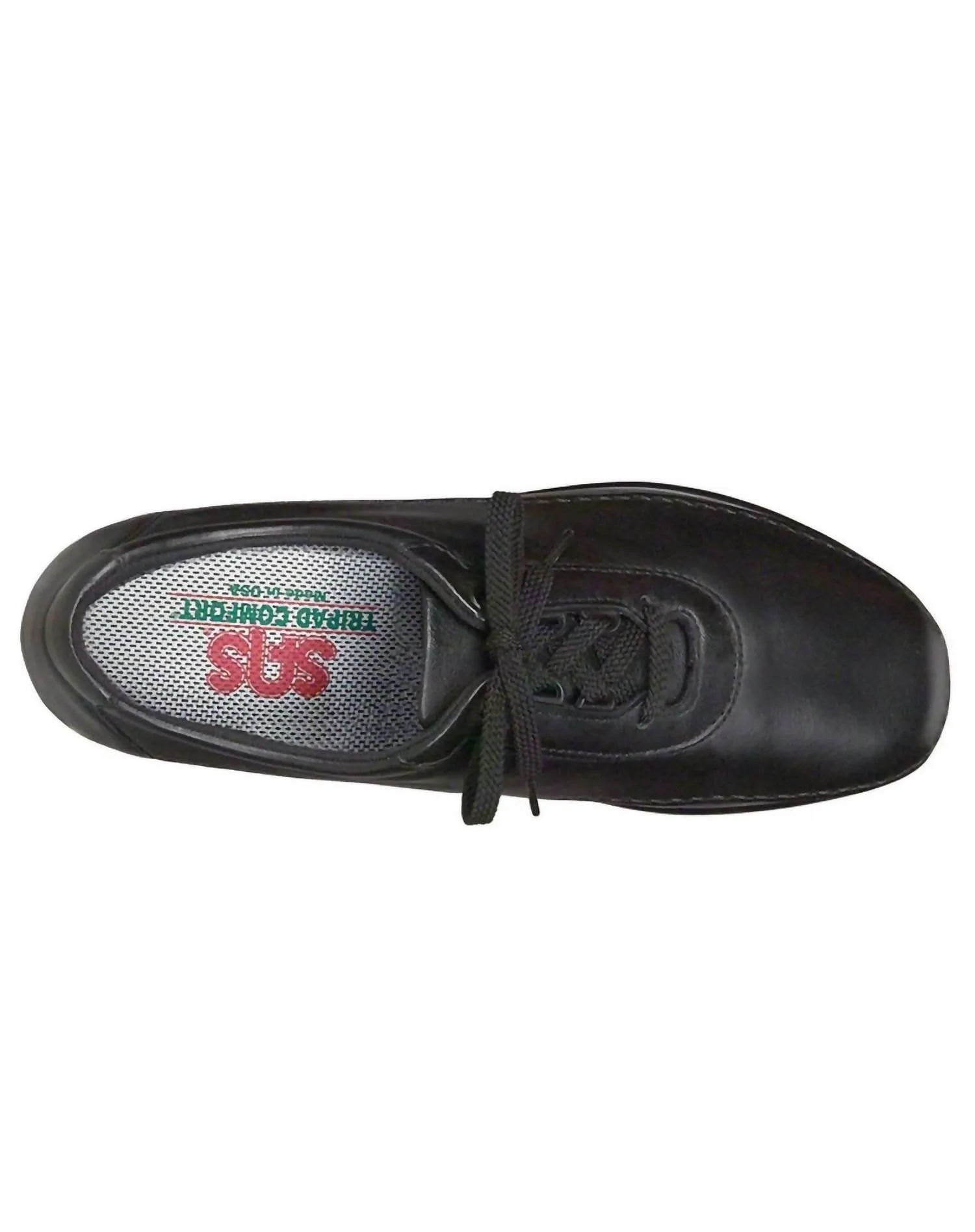Women's Traveler Athletic Lace Up Shoe - Medium In Black